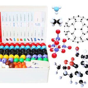 NWT Linktor Chemistry Molecular Model Kit Colored Atoms, Connectors 444 Pcs